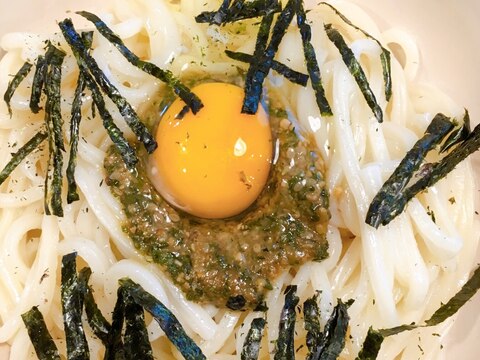 大葉味噌釜玉うどん